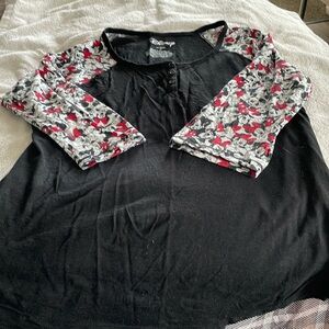 Mickey minnie mouse 3/4 sleeve
